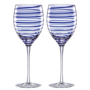 Striped Wine Glasses - Set of 2