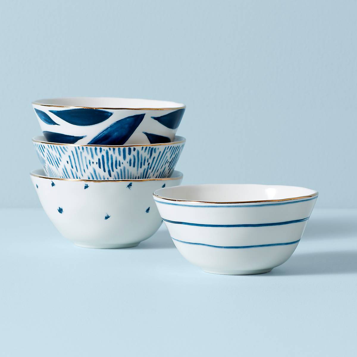 Assorted Porcelain Dessert Bowls, Set of 4