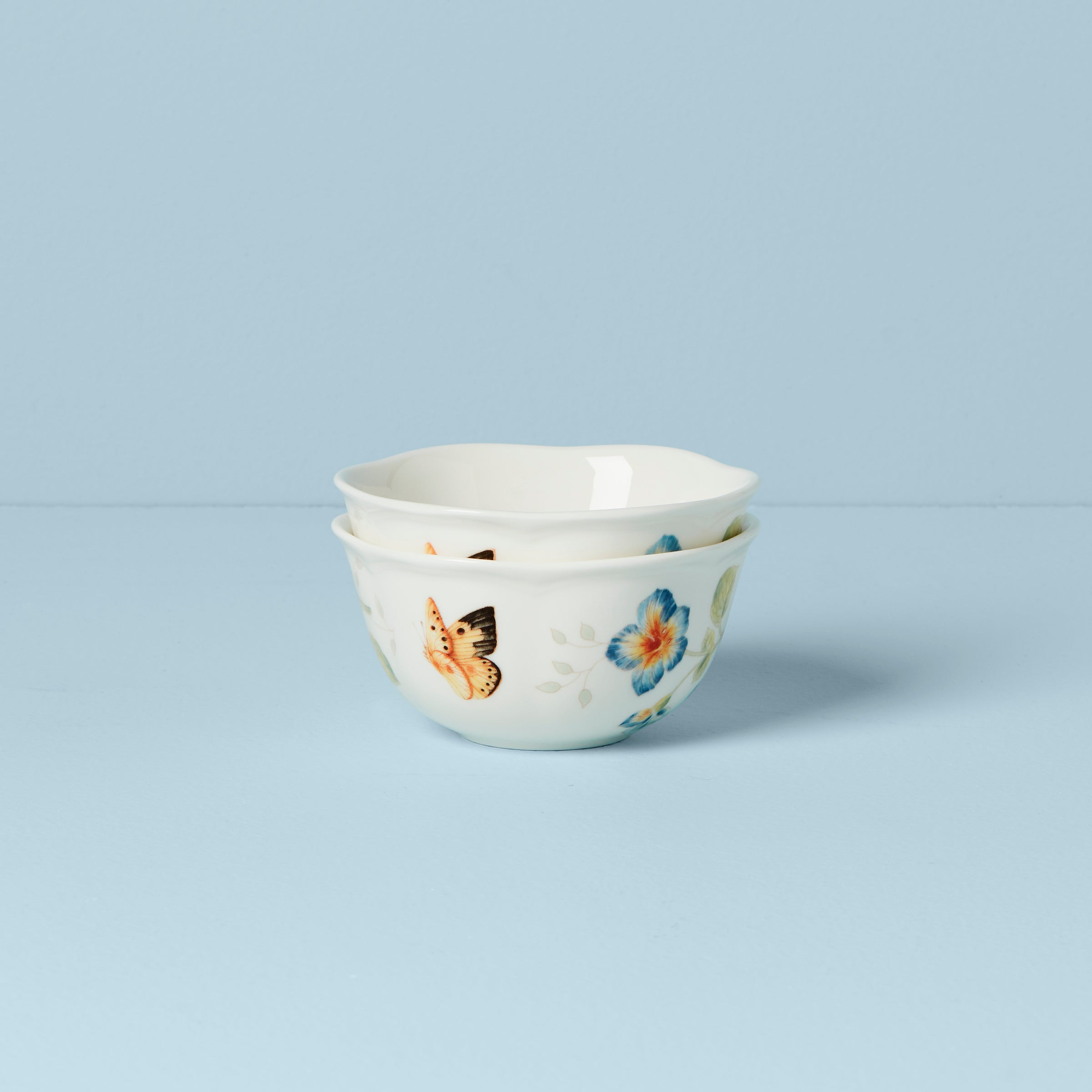 Scalloped Porcelain Dessert Bowls, Set of 2 - Image 2