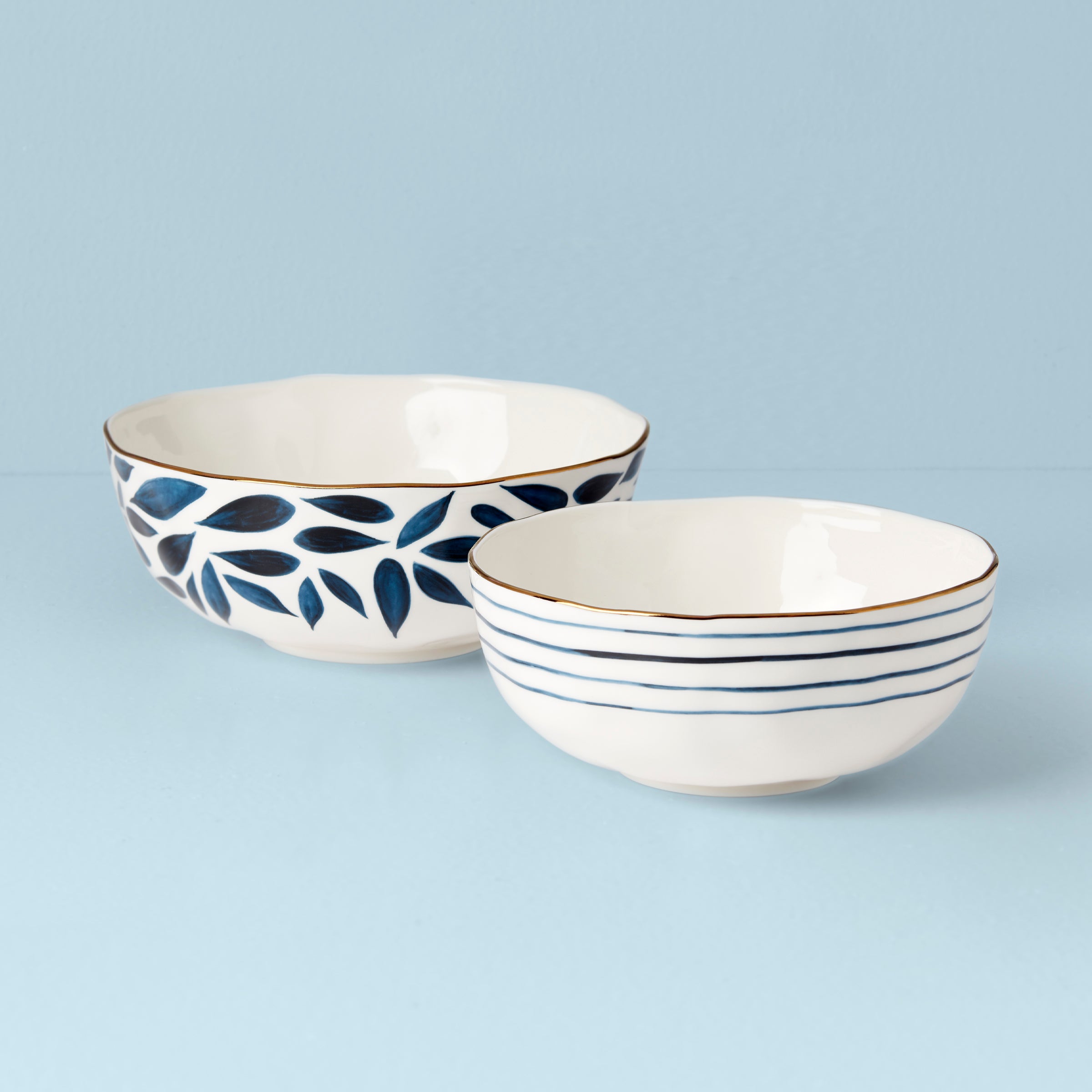 Textured Porcelain Nesting Bowls, 2-Piece Set - Image 2