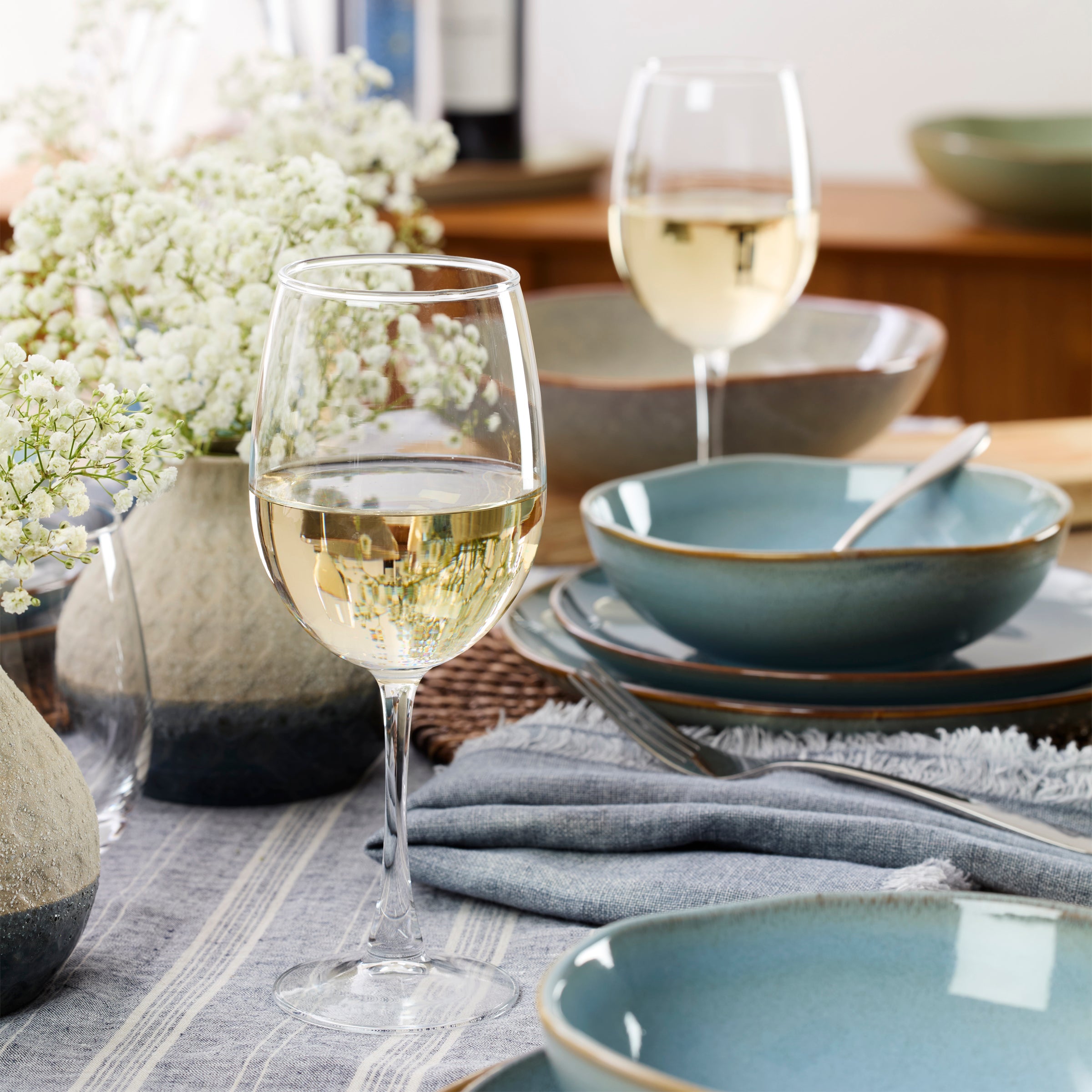 Slate Blue Stoneware Dinnerware Set, 12-Piece - Image 4