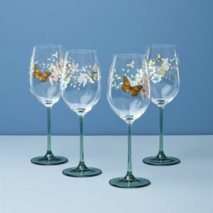 Floral Wine Glasses - Set of 4