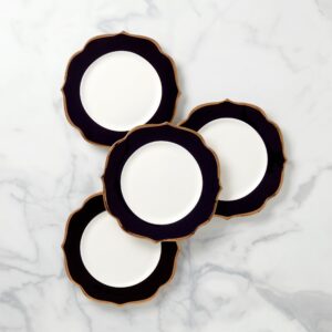 Watercolor Gold Coupe Salad Decorative Plates