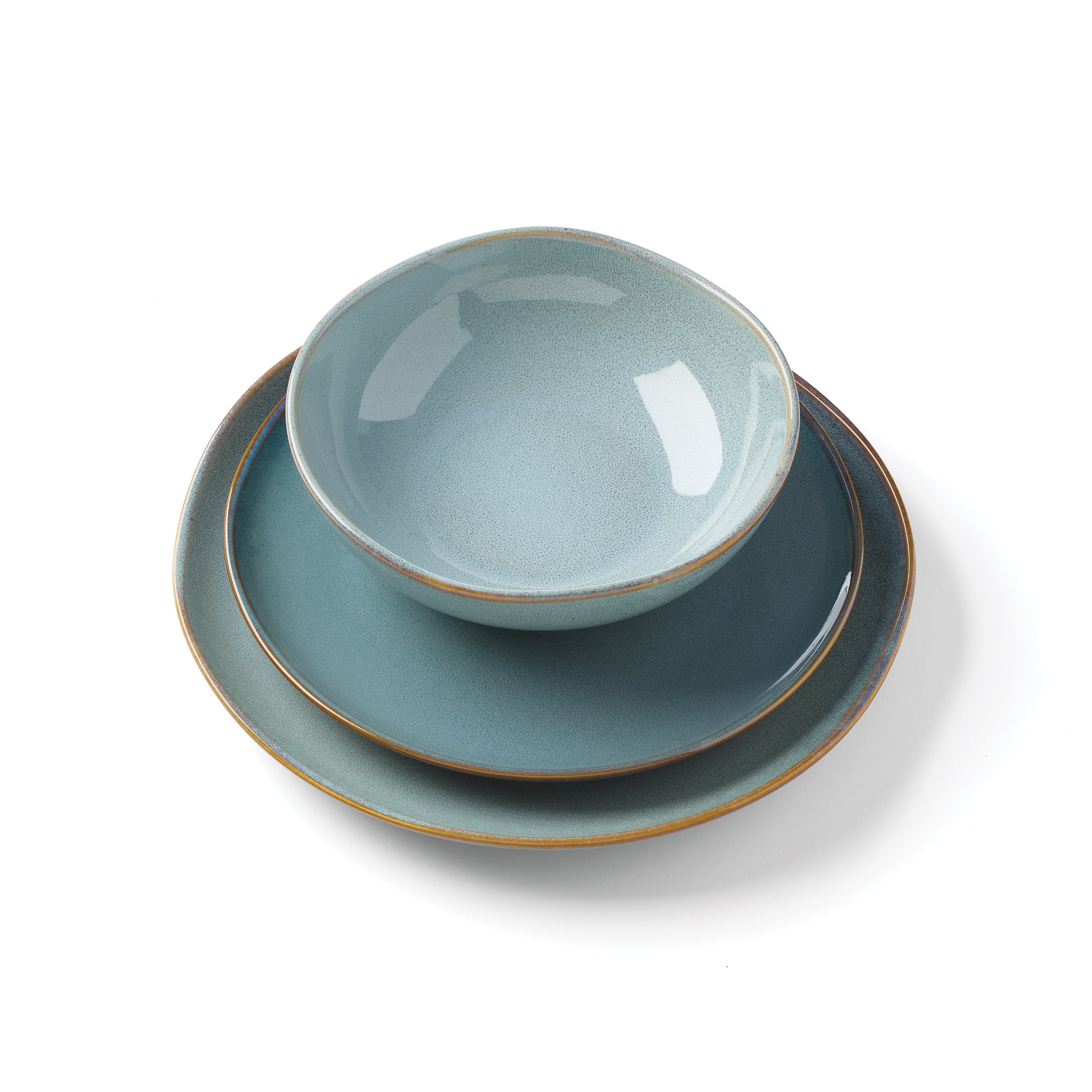 Slate Blue Stoneware Dinnerware Set, 12-Piece - Image 6