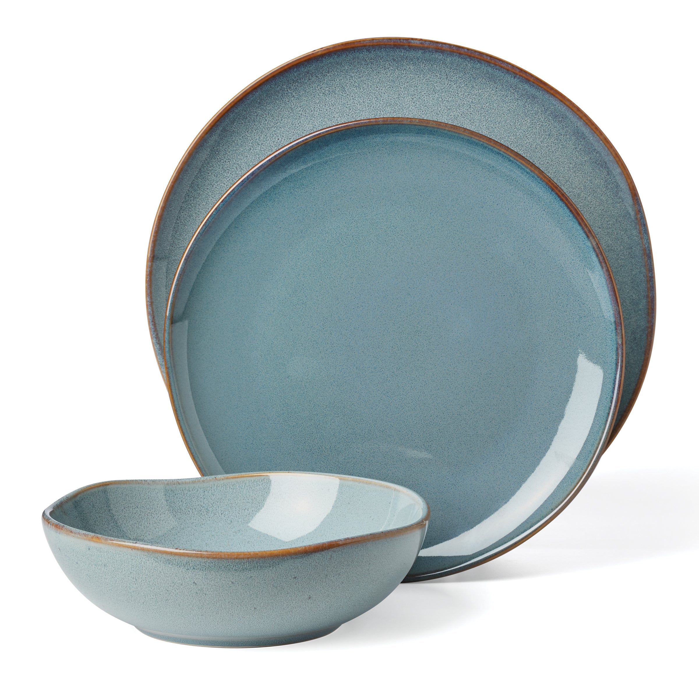 Slate Blue Stoneware Dinnerware Set, 12-Piece - Image 5