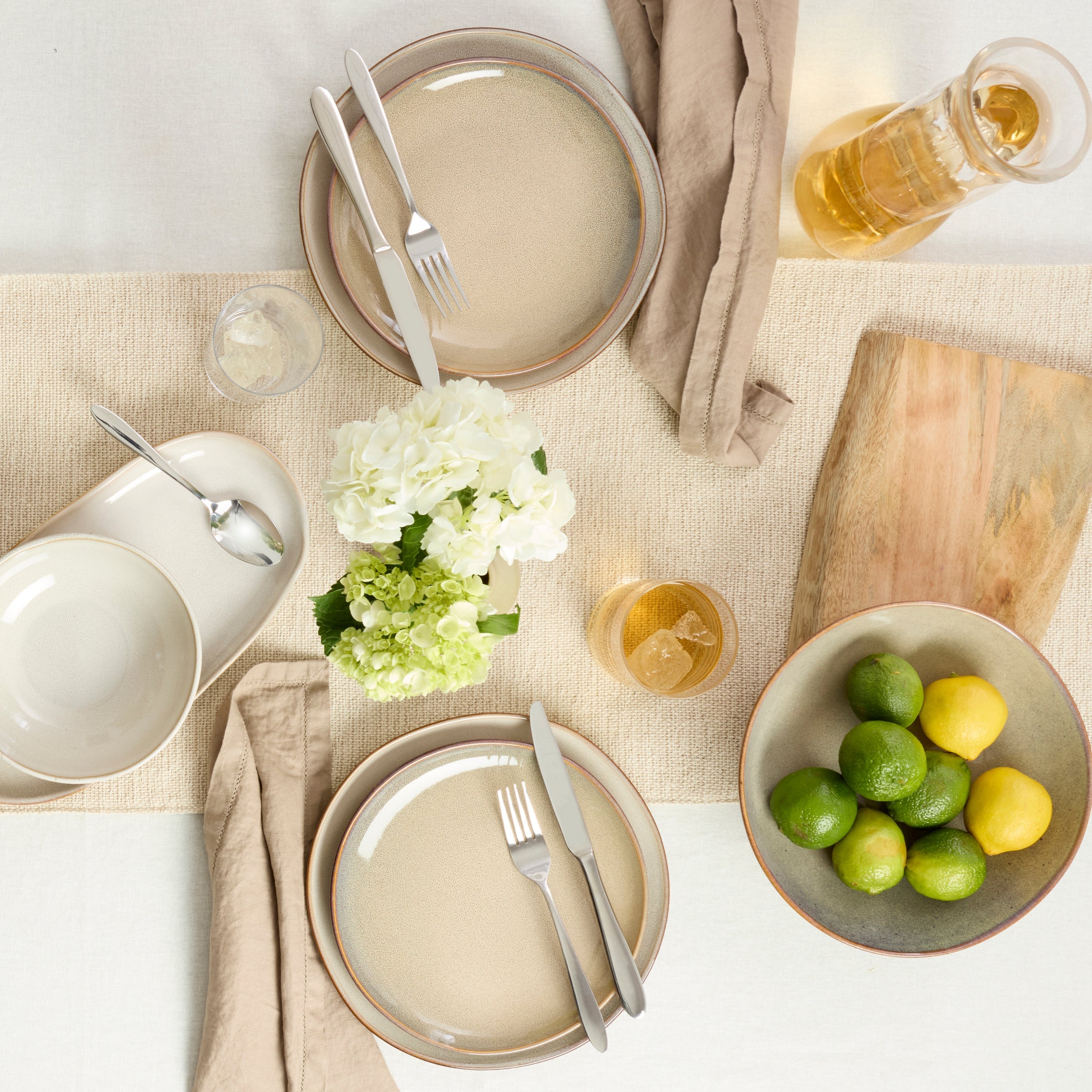Cream Oatmeal Stoneware Dinnerware Set, 12-Piece - Image 3