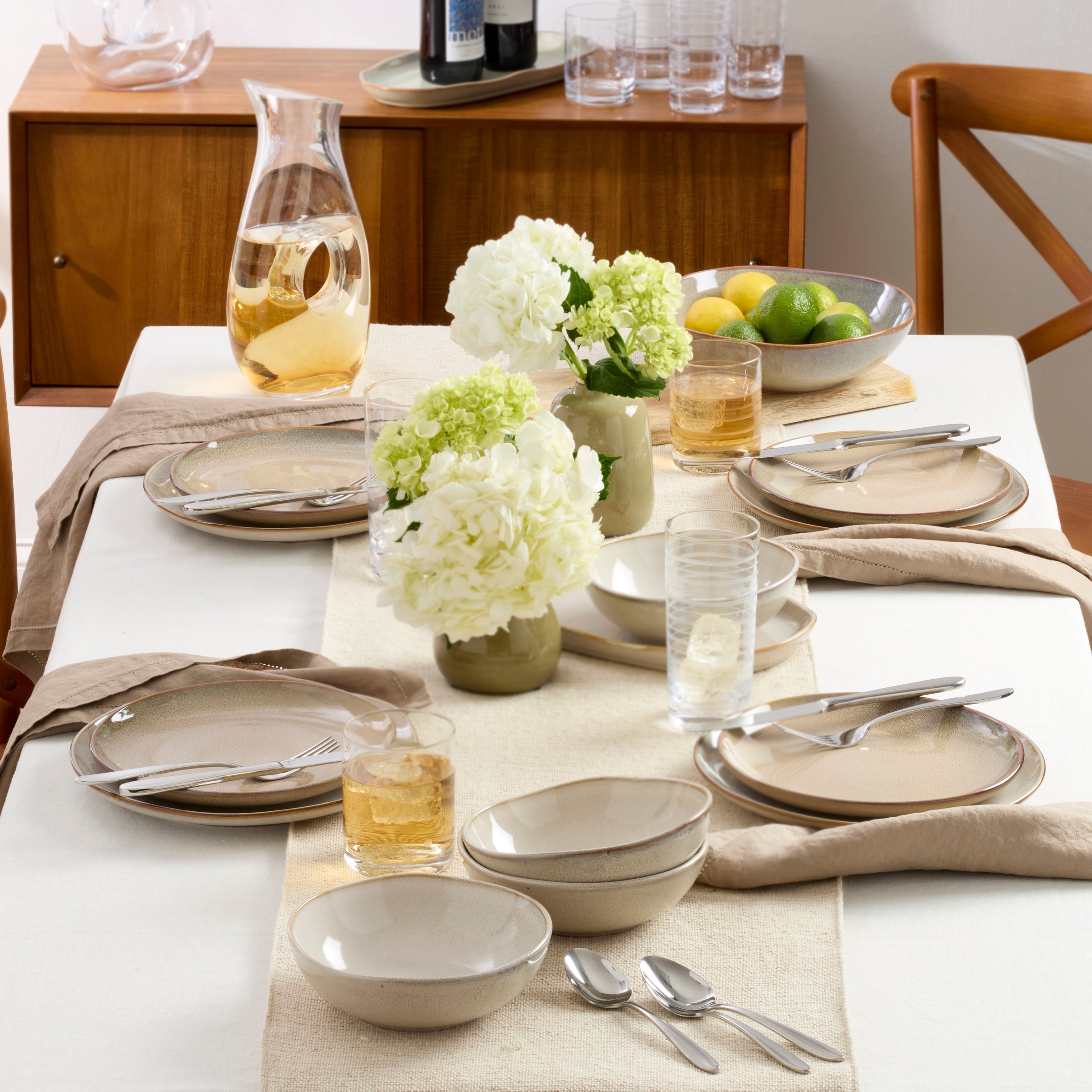 Cream Oatmeal Stoneware Dinnerware Set, 12-Piece - Image 2