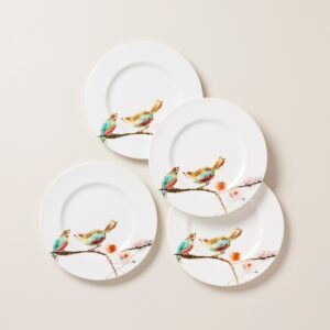 Modern Black Accent Decorative Plates, Set of 4