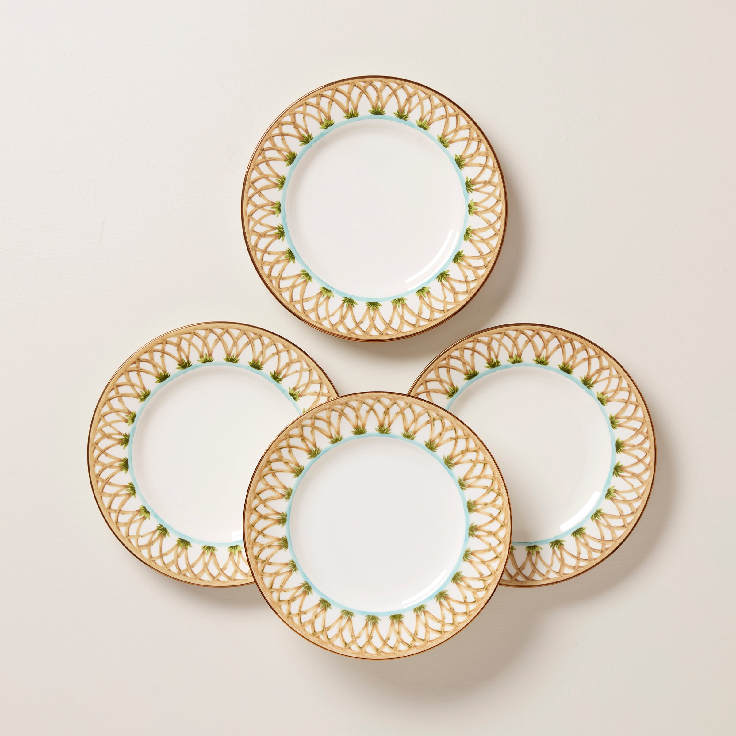 Blue Pattern Tidbit Decorative Plates, Set of 4