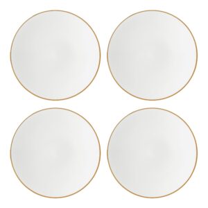 White Ribbed Accent Decorative Plates, Set of 4