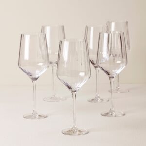 Angled Optic Wine Glasses - Set of 6