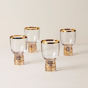 Gold Frost Wine Glasses - Set of 4