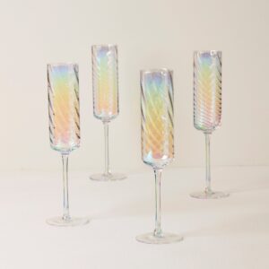 Iridescent Champagne Flutes - Set of 4
