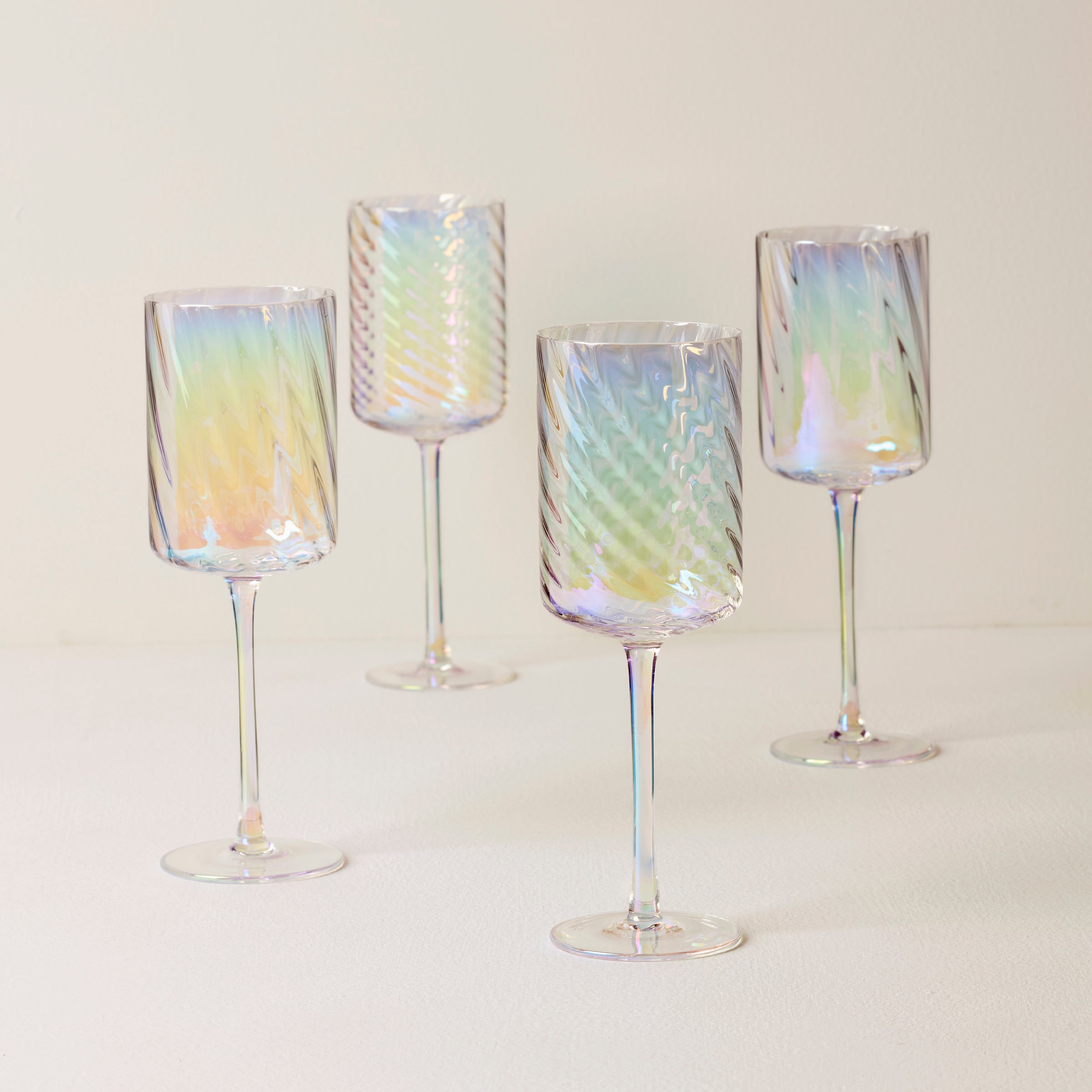 Iridescent White Wine Glasses - Set of 4