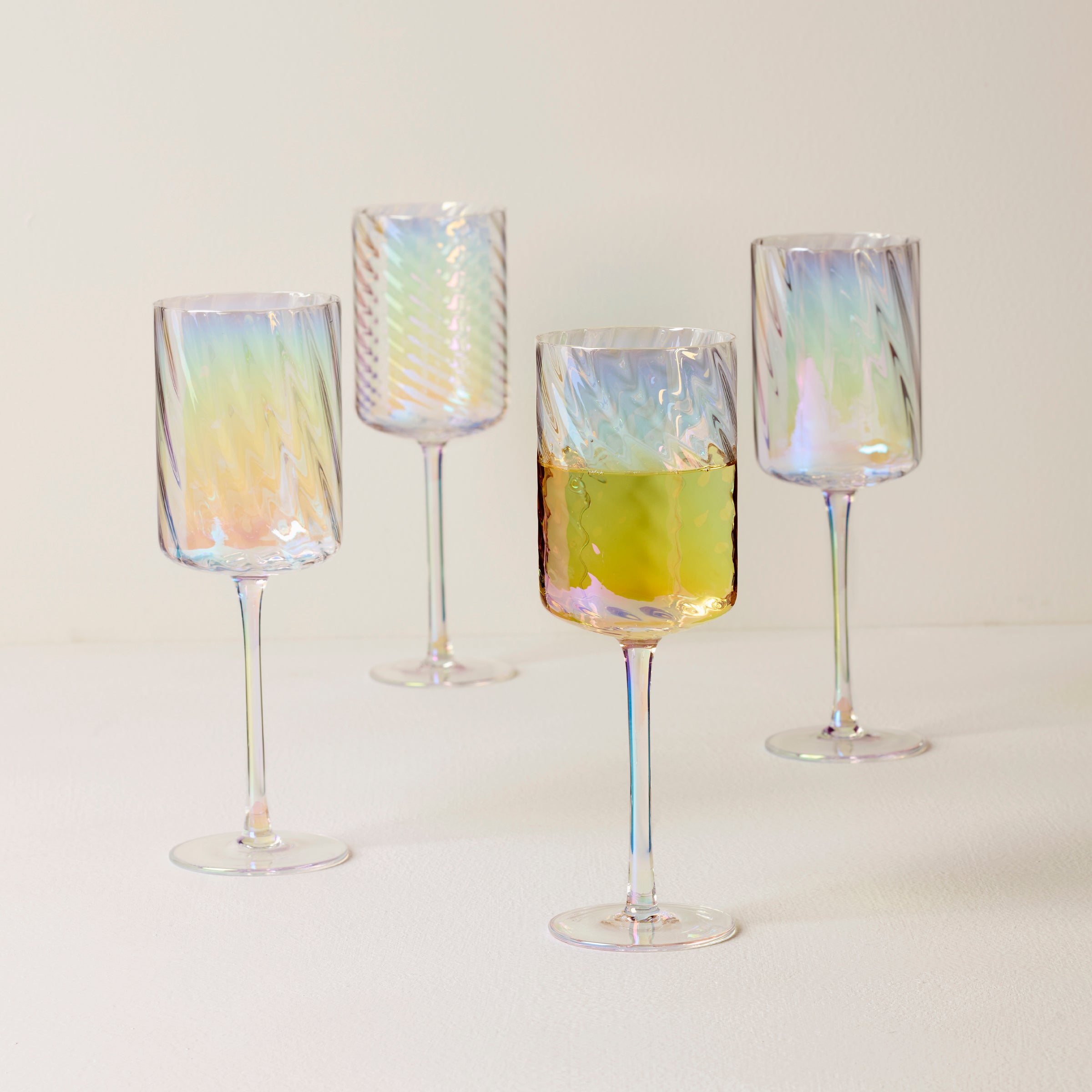 Iridescent White Wine Glasses - Set of 4 - Image 2