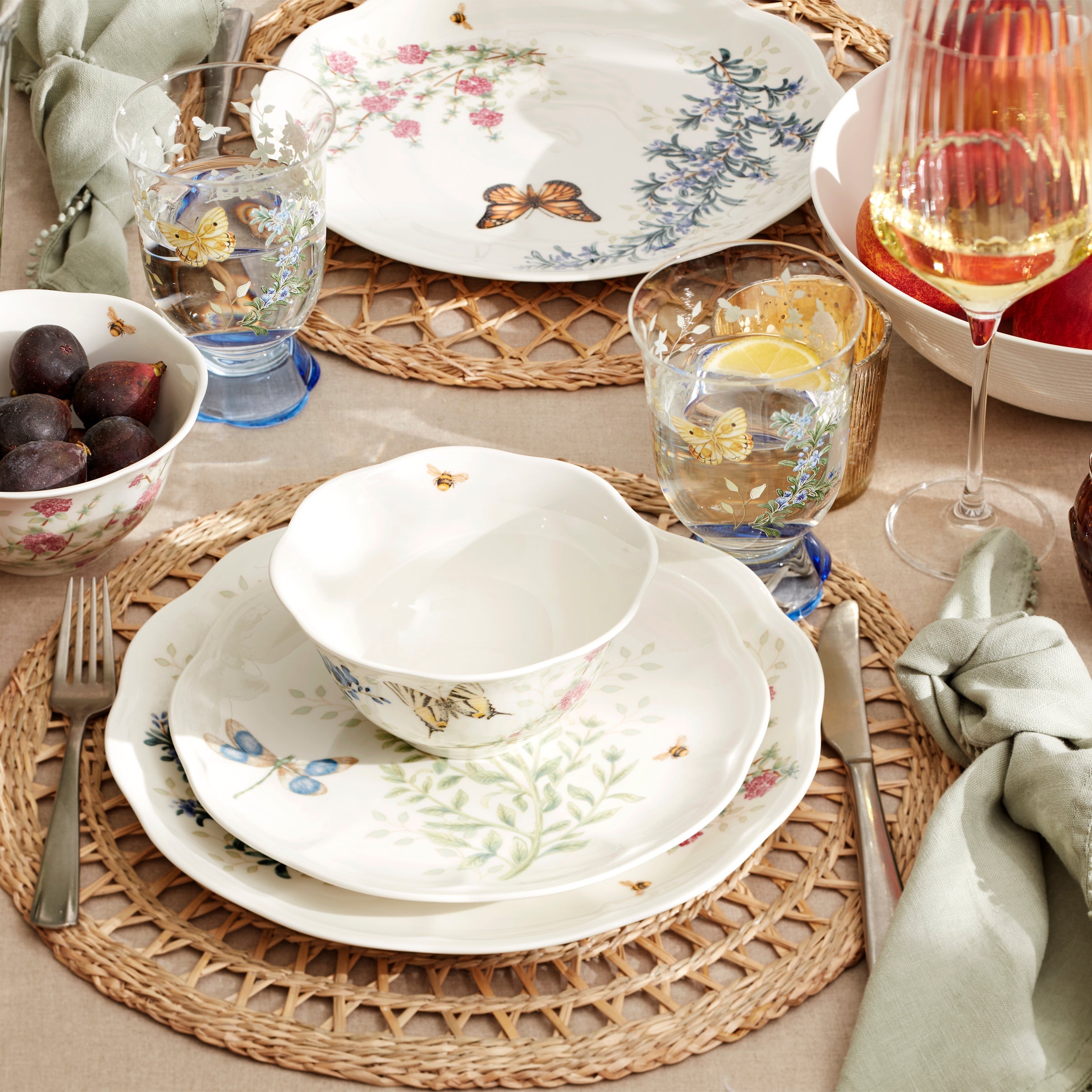 Pink Floral Accent Decorative Plates, Set of 4 - Image 3