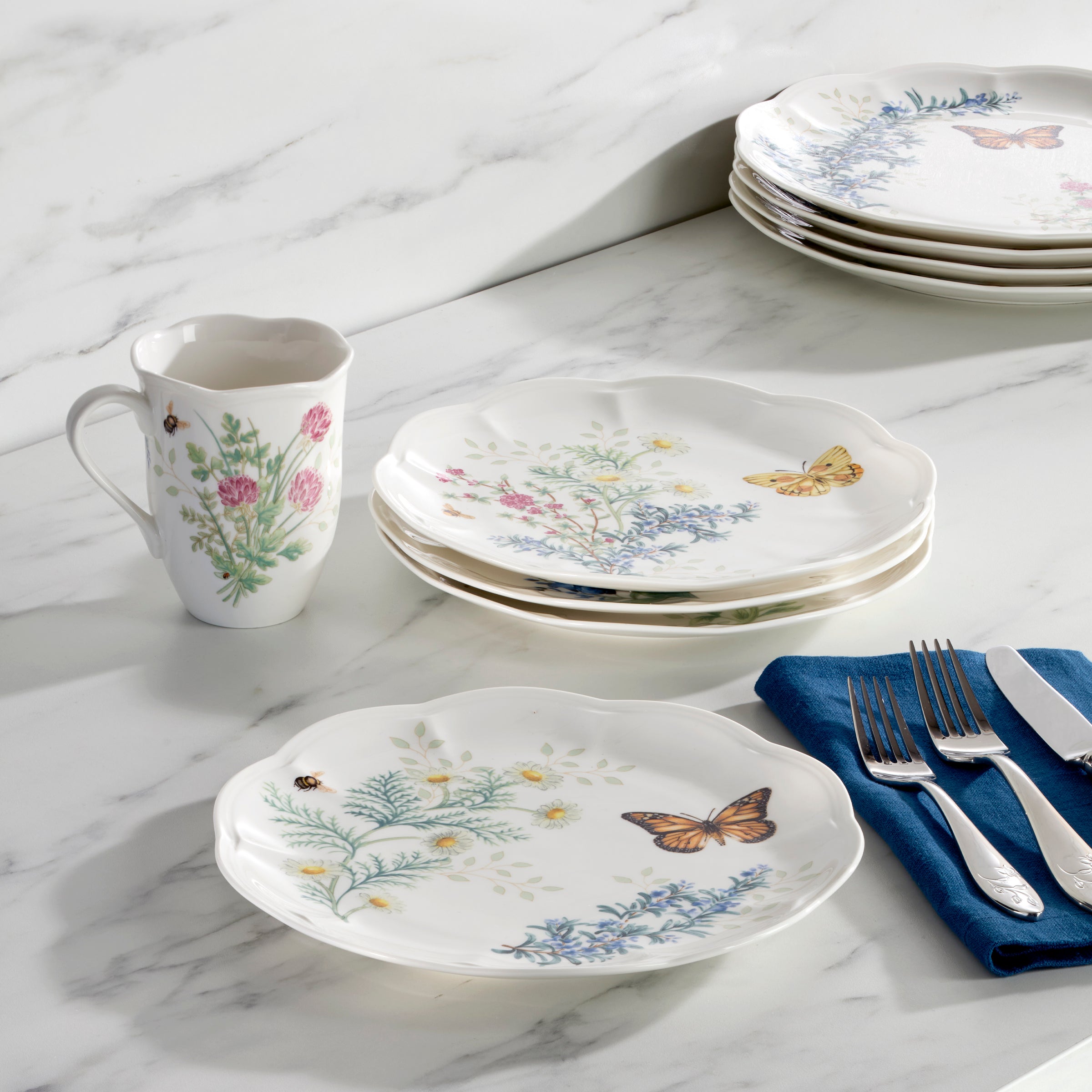 Pink Floral Accent Decorative Plates, Set of 4 - Image 6