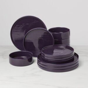 Nightshade Textured Porcelain Dinnerware Set, 12-Piece