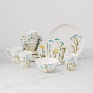 Floral Stoneware Dinnerware Set, 16-Piece