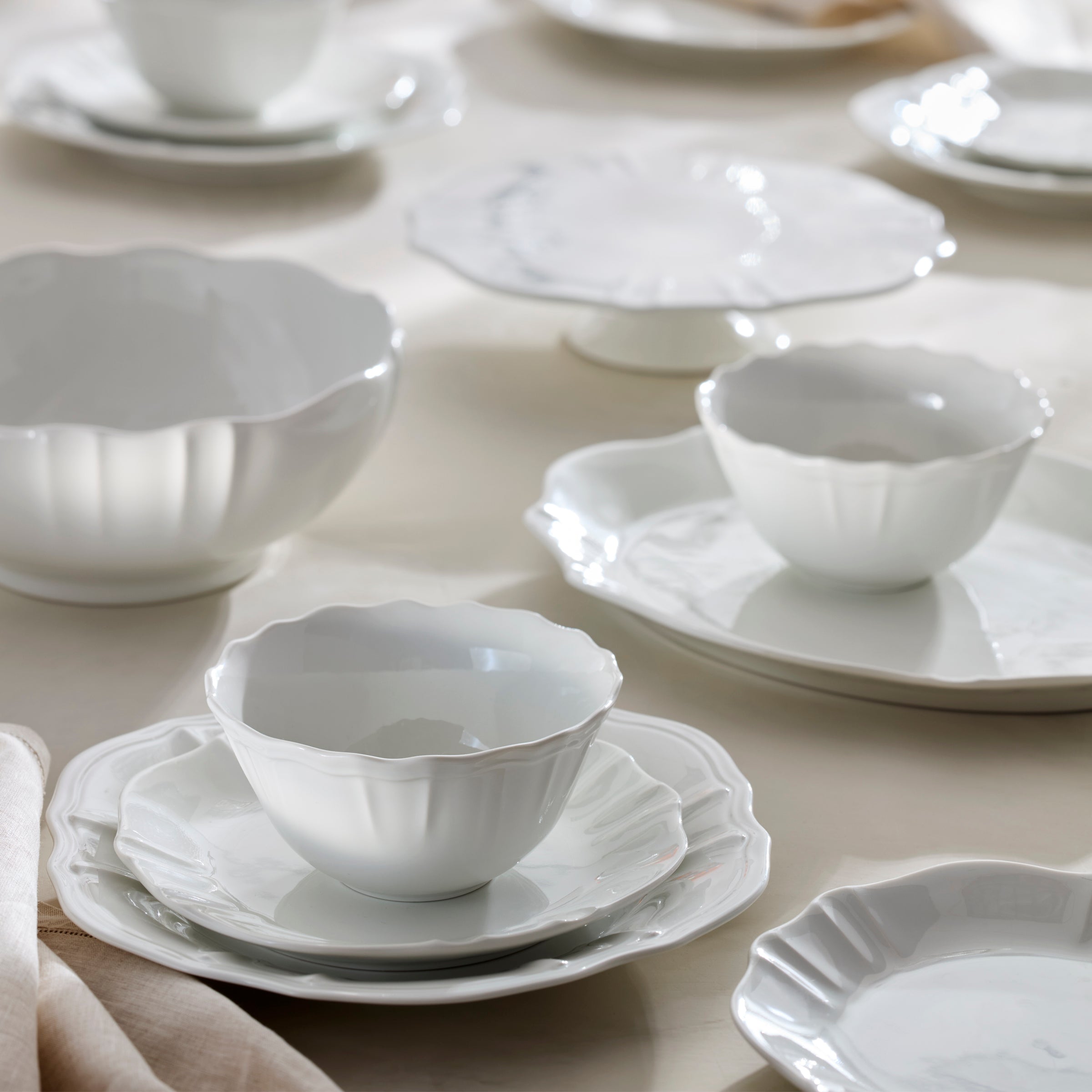 Glossy White Porcelain Dinnerware Set, 12-Piece - Image 17