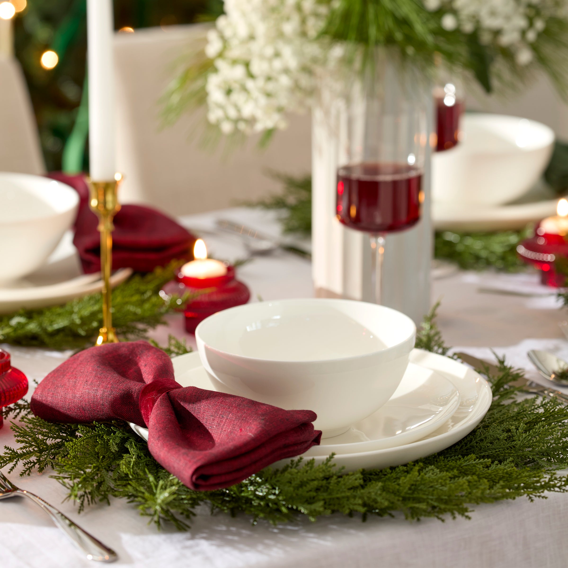 White Bone China Coupe Dinnerware Set, 18-Piece - Image 2