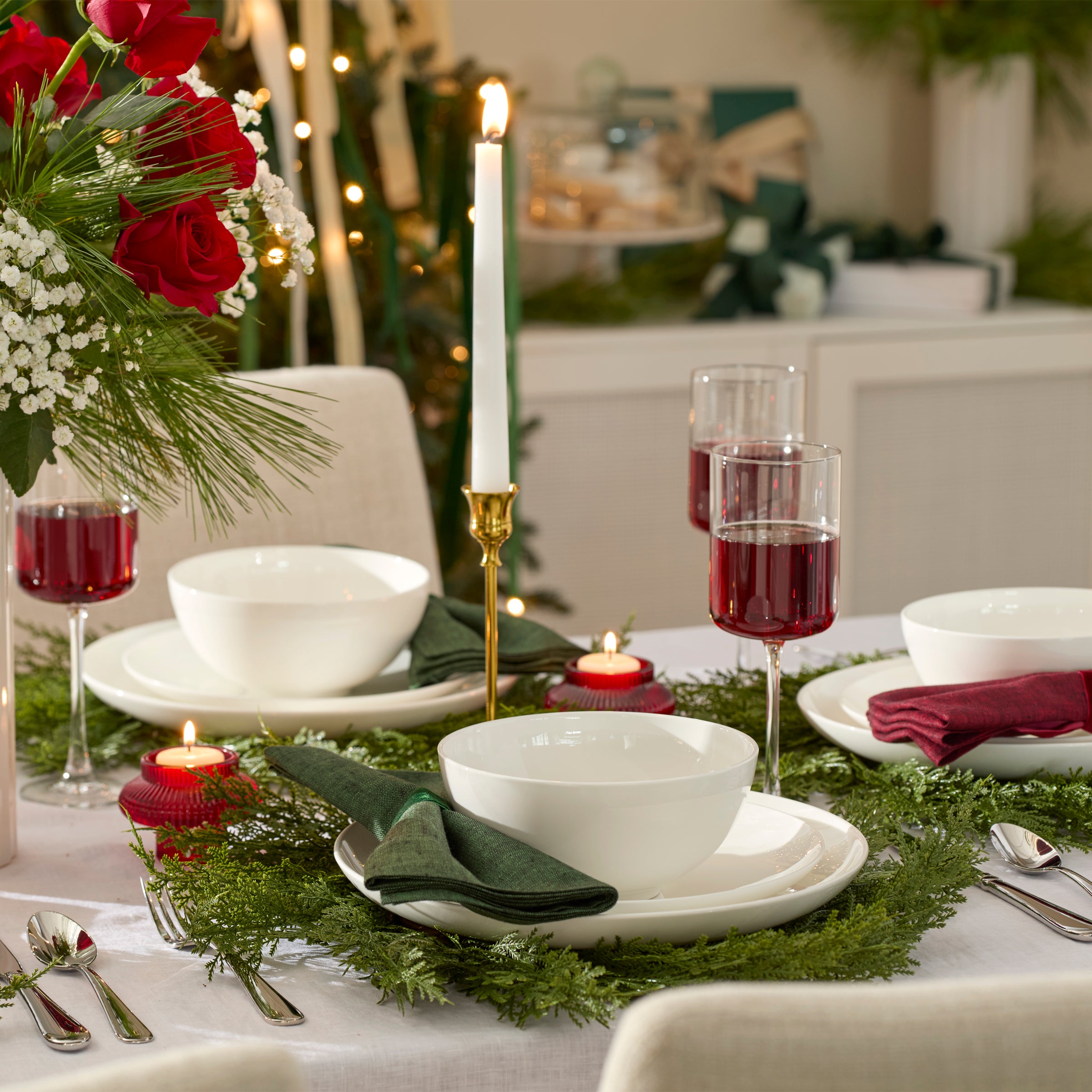 White Bone China Coupe Dinnerware Set, 16-Piece - Image 5