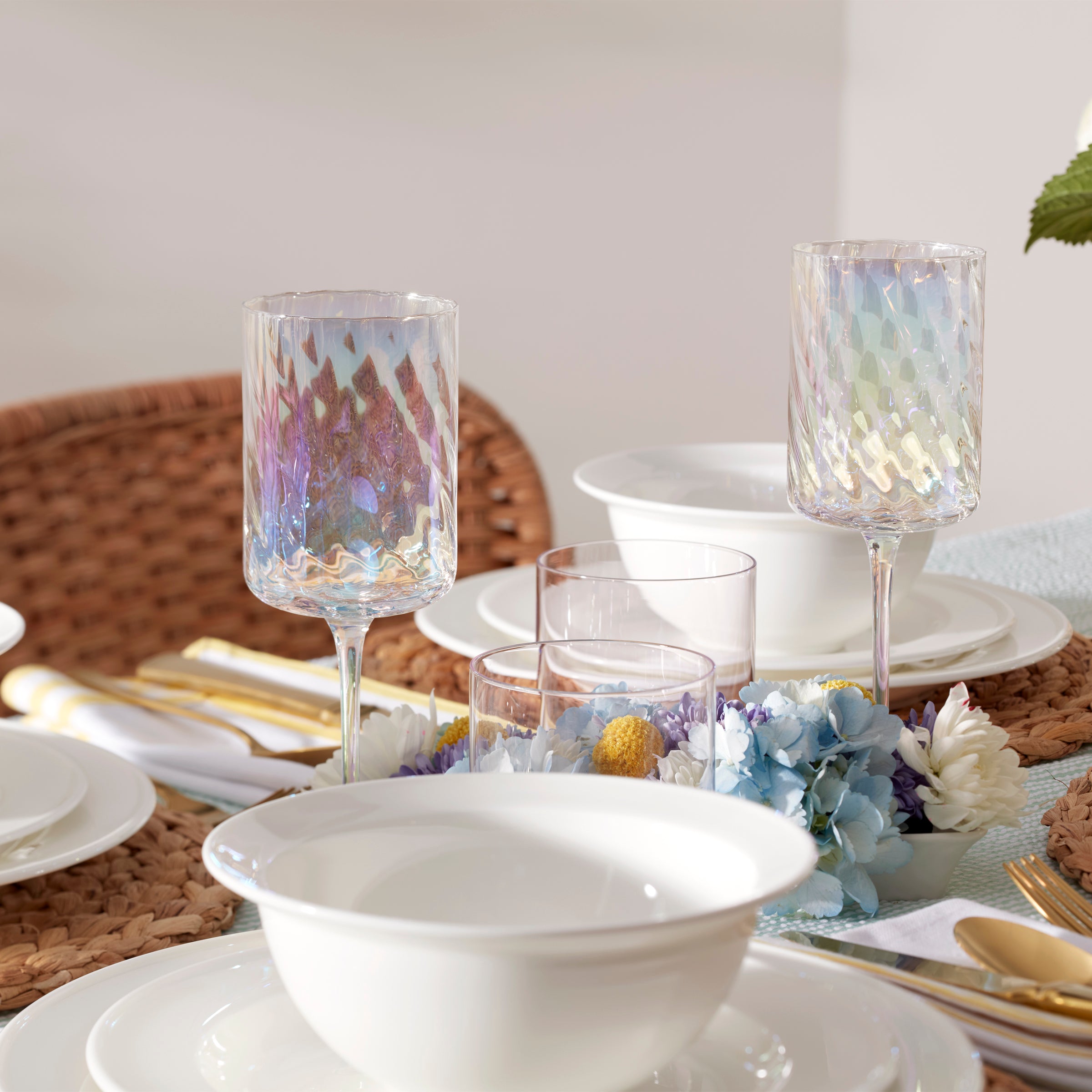 Iridescent White Wine Glasses - Set of 4 - Image 4