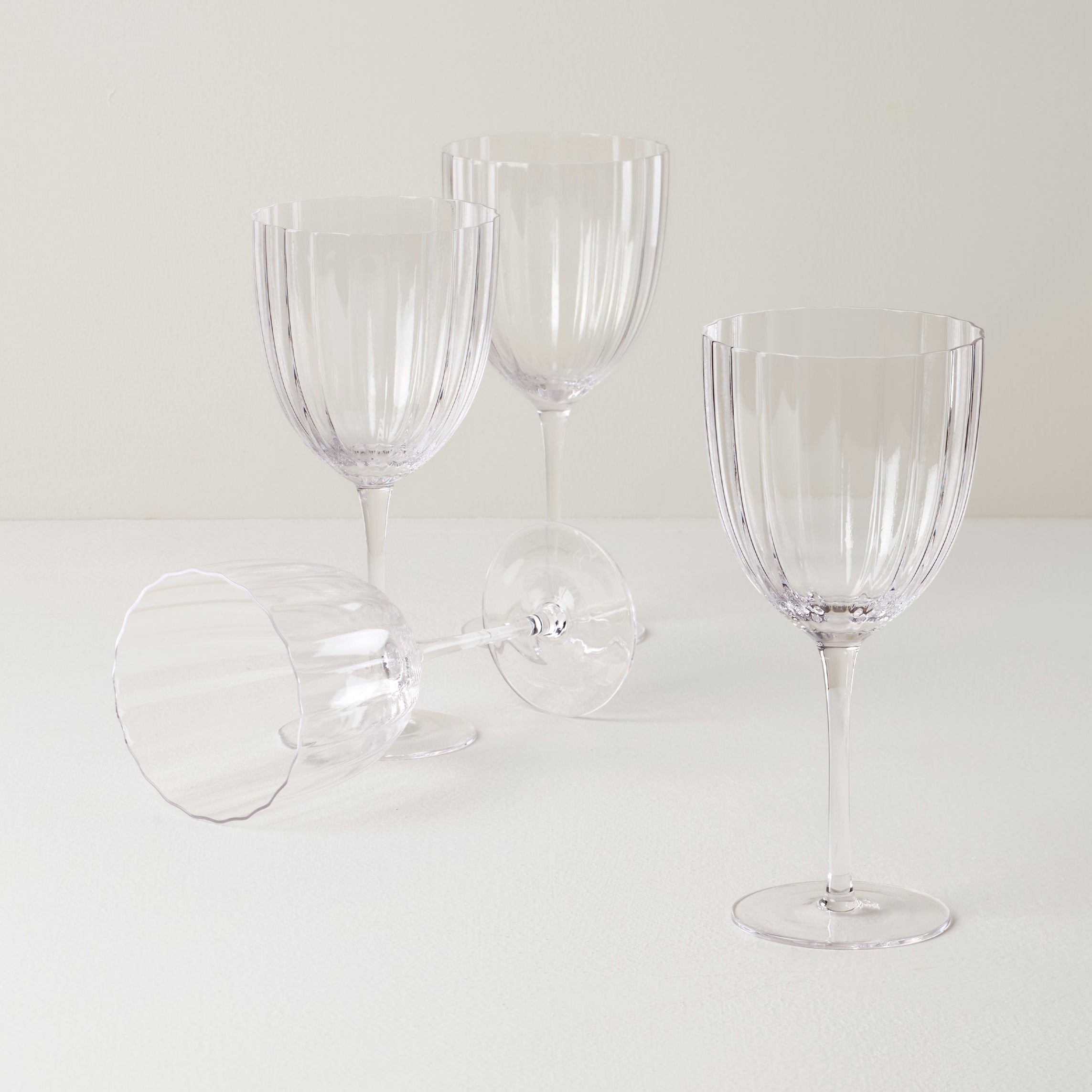 Scalloped All-Purpose Wine Glasses - Set of 4