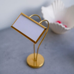Luxury Metal Buffet Dish Name Stand – Gold & Silver | 8-Inch Table Display Stand for Events, Restaurants & Home Entertaining