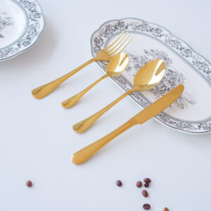 24-Piece Luxury Gold Cutlery Set |  304 Stainless Steel Flatware| Classic Design