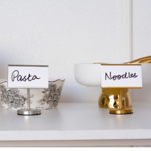 Buffet Dish Name Stand - Gold Metal Card Holder for Classy Entertaining - 10 cm
