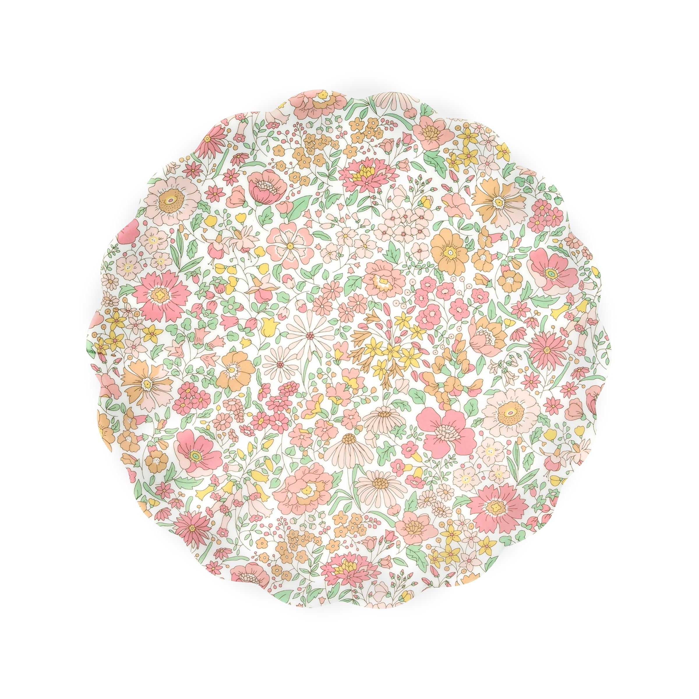 Scalloped Floral Melamine Party Decorative Plates, Set of 4 - Image 4
