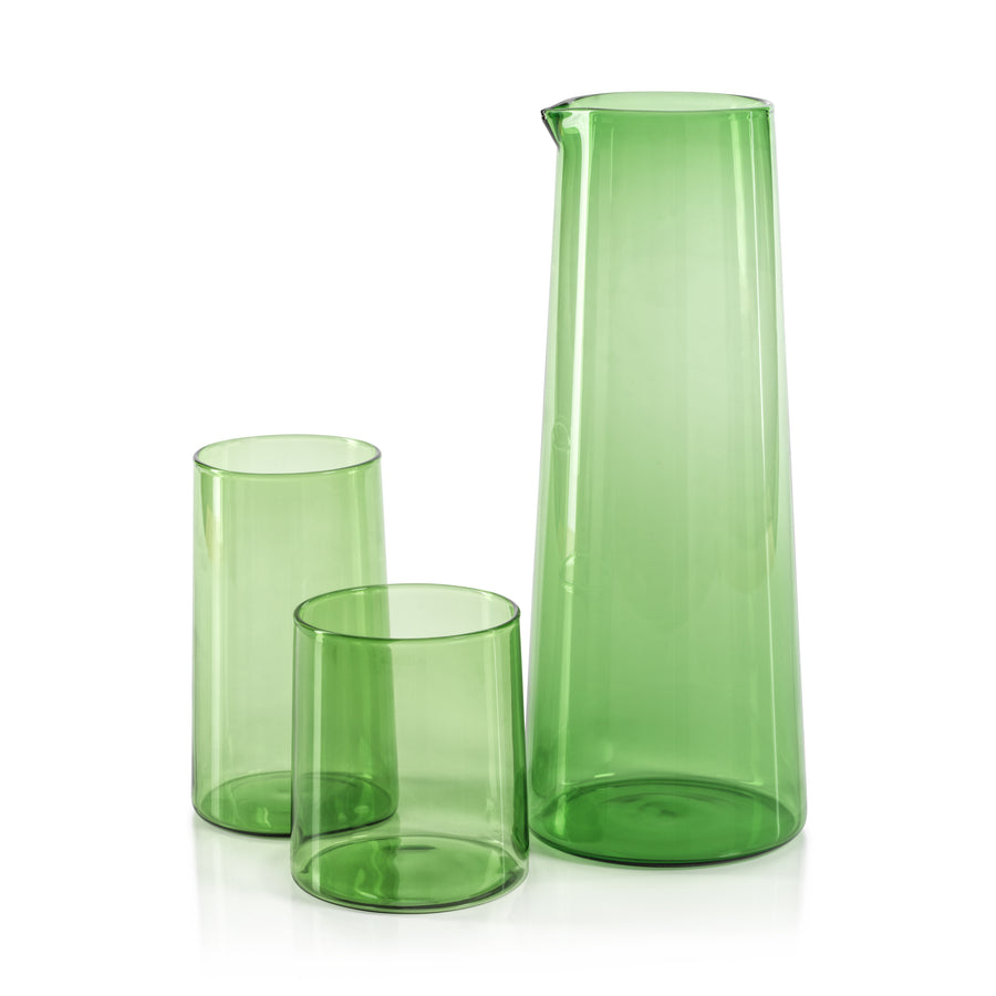 Fern Green Glass Pitcher and Drinkware Collection - Image 3