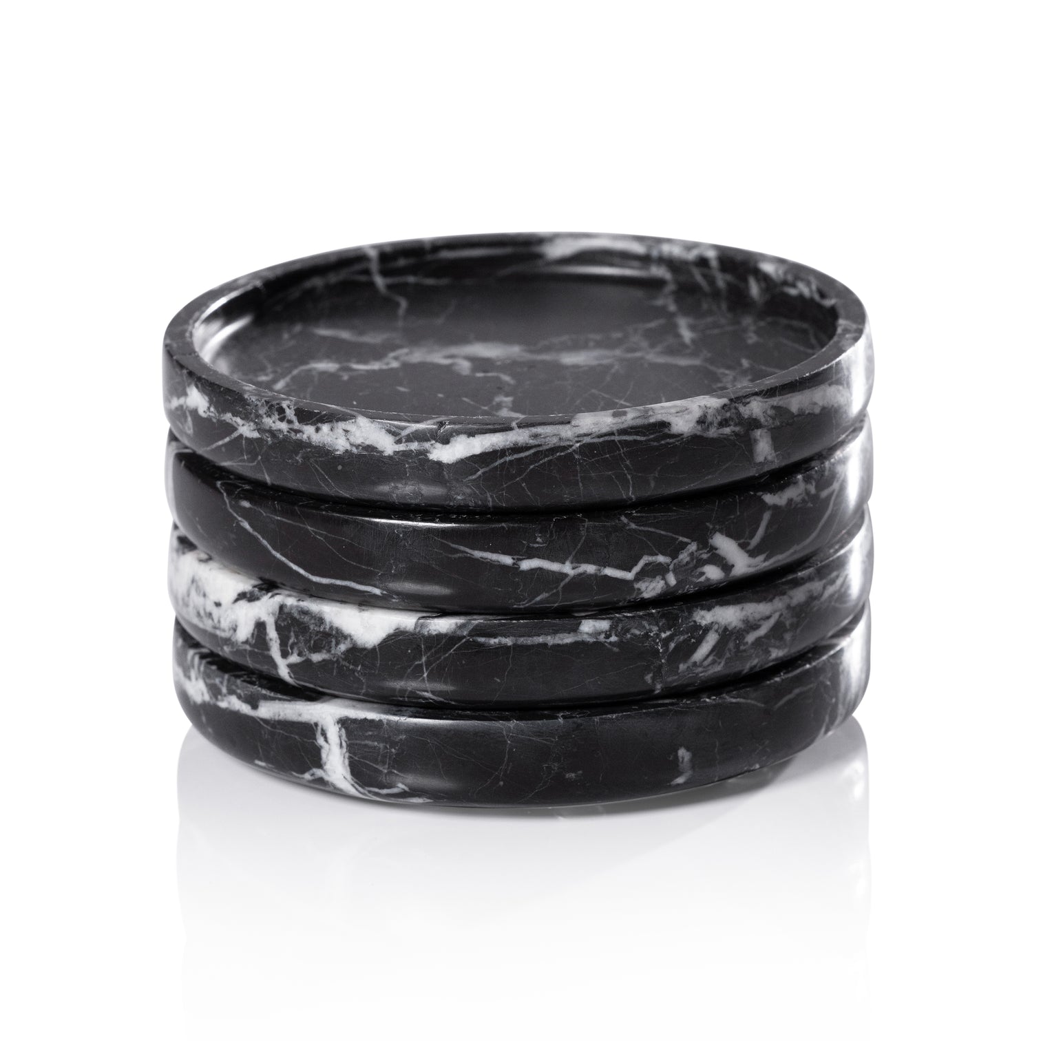 Black Marble Coasters - Set of 4 - Image 2