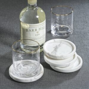 White Marble Stone Coasters - Set of 4