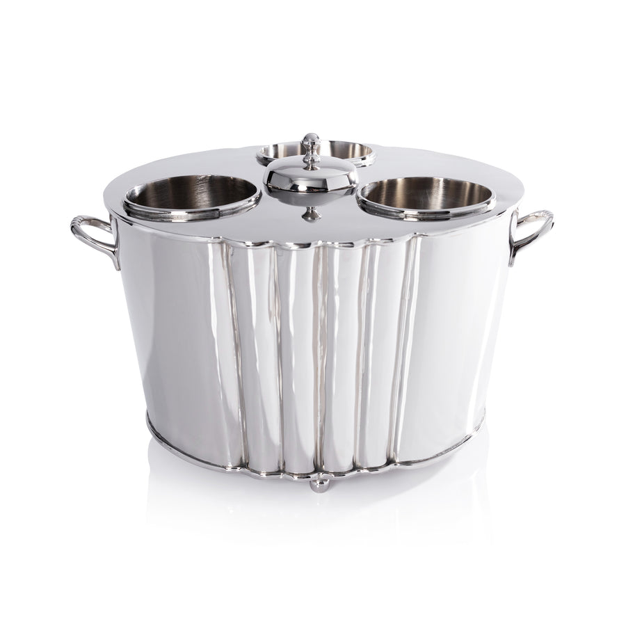 Polished Nickel Three-Bottle Wine Cooler - Image 2