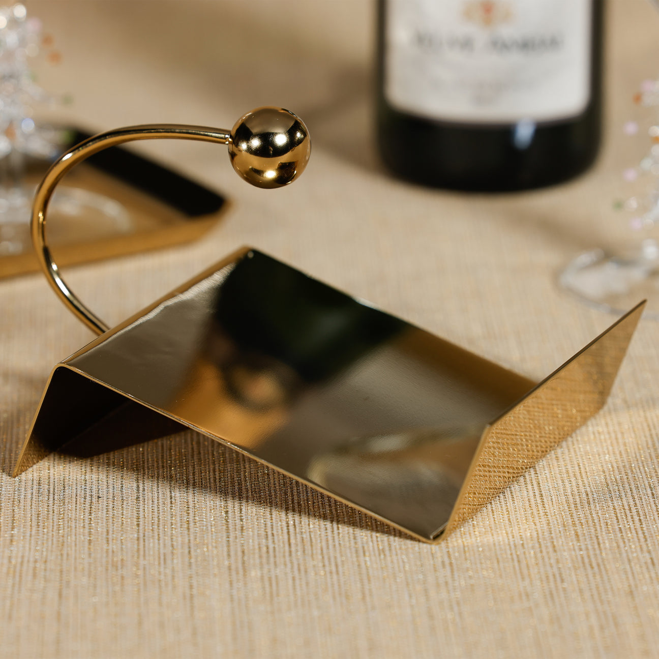 Polished Gold Cocktail Napkin Holder - Image 4