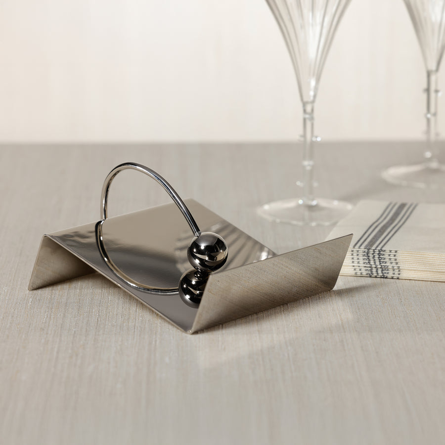 Polished Nickel Cocktail Napkin Holder - Image 2