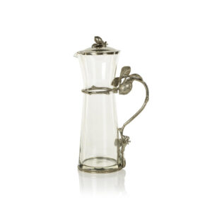 Lemon Accent Glass Pitcher with Lid